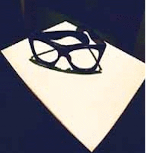 Buddy Holly's glasses on display at the Buddy Holly Center, Lubbock, Texas