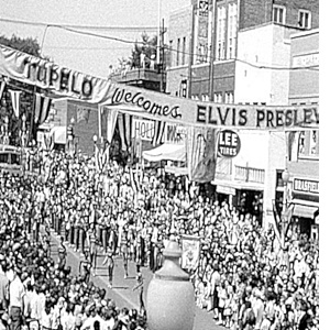 Elvis at the Tupelo parade in his honor - 1956