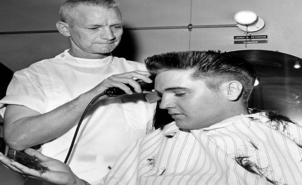 Elvis 1st military haircut