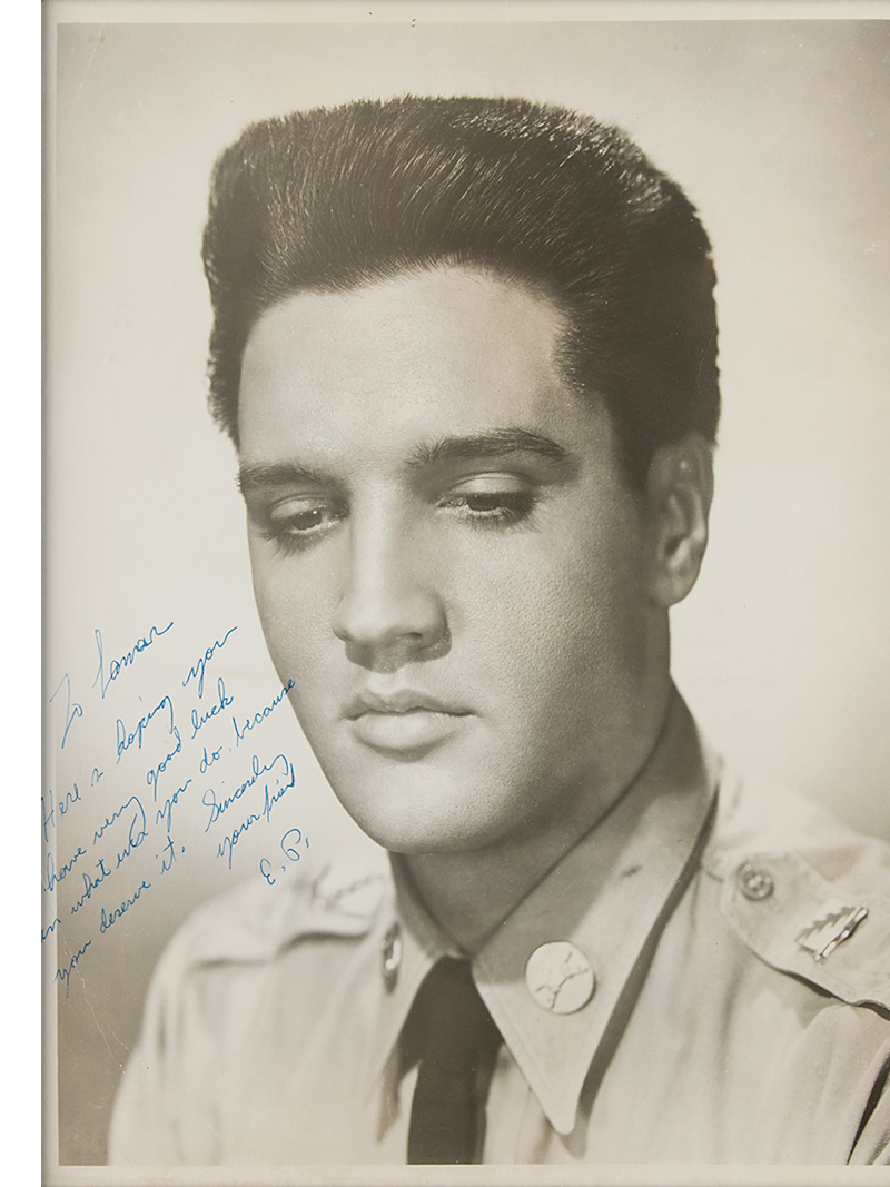 elvis autographed photo to 'Lamar (Fike?')